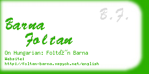 barna foltan business card